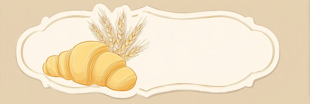 A vintage bakery-style frame featuring a beautiful design, an elegant emblem for cookie packaging, and a traditional bakery symbol; suitable for creating warm, seasonal greeting cards and gift tags.