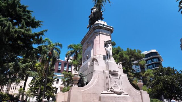 Statue of Bruno Mauricio de Zabala at Zabala Square, Montevideo, Uruguay