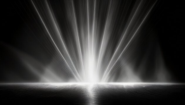 God Rays On A Black Background Easy Overlay Graphic Light Burst On Smoke Environment Emitting From Bottom