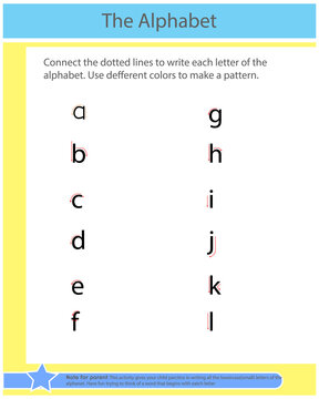Match-It-Up Letter Review Worksheet Template