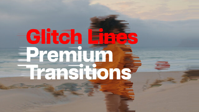 Premium Transitions Glitch Lines &ndash; Digital Glitch Line Transitions, RGB Signal Distortion and Futuristic Tech Effects for Dynamic Video Editing