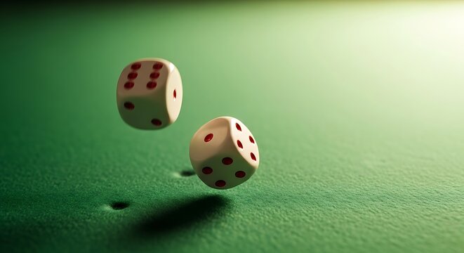 Close up view of two golf balls on putting green.