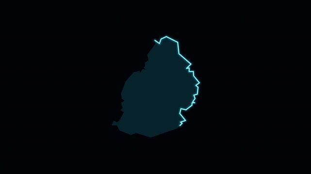 Mauritius Highlighted on World Map with Glowing Zoom Animation