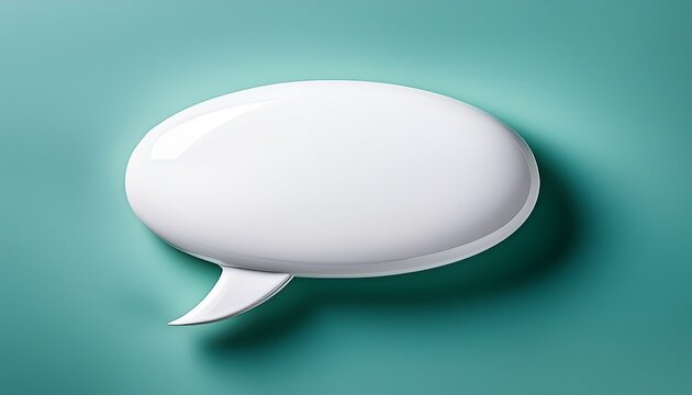 Minimalist D Rendered White Speech Bubble Isolated On Transparent Background