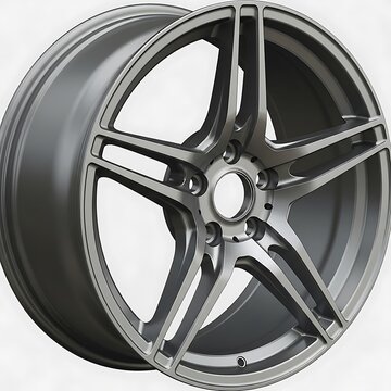 Close-up view of a car alloy wheel with tire.