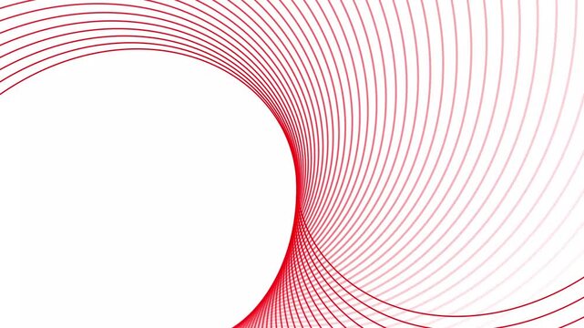 Abstract geometric rotate red line wave animation. Pale red background 4k video. Seamless line glowing waves. Big data wave of particles. 