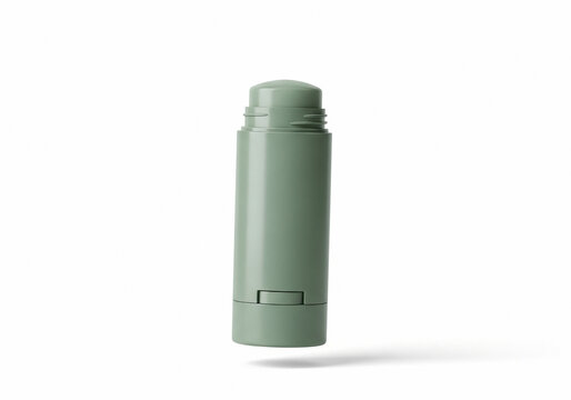 Green deodorant stick isolated on white background