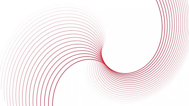 Abstract geometric rotate red line wave animation. Pale red background 4k video. Seamless line glowing waves. Big data wave of particles. 