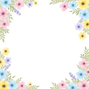 Colorful abstract watercolor floral design elements.
