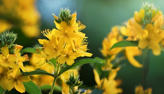 Close Up Of Yellow Flower Of Lysimachia Vulgaris
