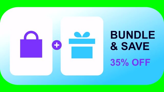 Bundle and save 35% off promotional with shopping bag and gift box for e-commerce marketing discount