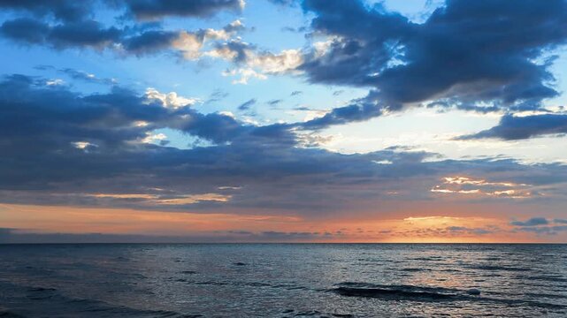 Spectacular sunset over the sea in Malaysia