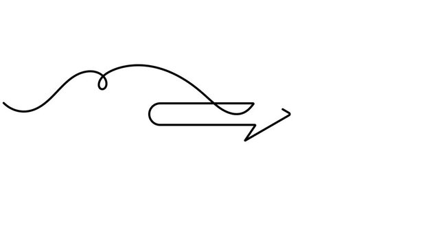 Animated speech bubble with arrow pointing right icon sign continuous one line drawing moving on white background minimalist single art indicator forward message and communication symbol animation