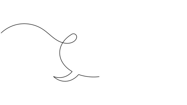Animated speech bubble with arrow pointing right icon sign continuous one line drawing moving on white background minimalist single art indicator forward message and communication symbol animation