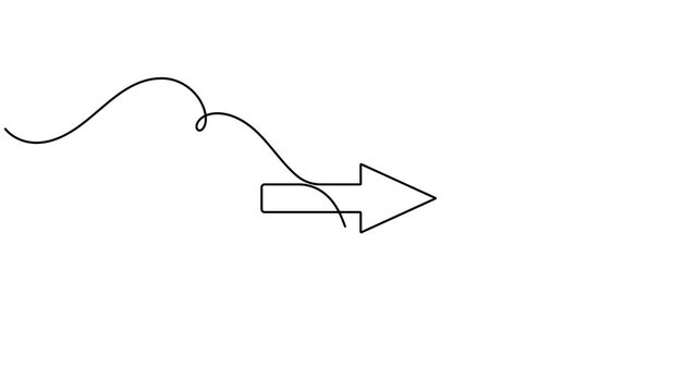 Animated speech bubble with arrow pointing right icon sign continuous one line drawing moving on white background minimalist single art indicator forward message and communication symbol animation