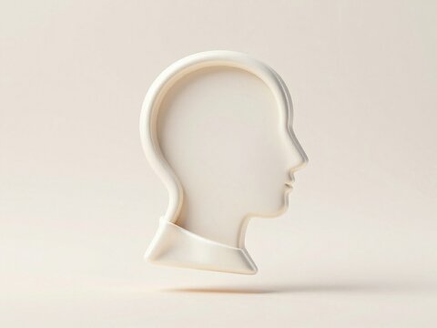 human head in a white background