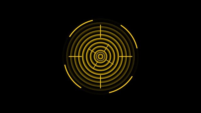 Futuristic Target Crosshair and Scope HUD Animation on Black Background