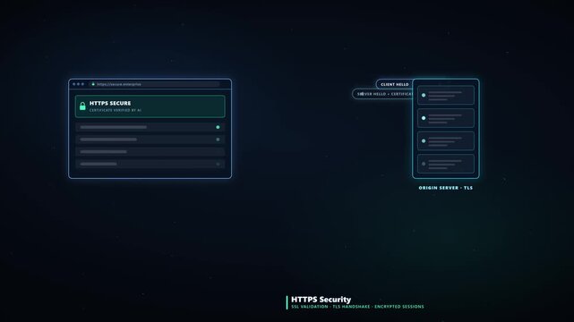 4K Animation of TLS Handshake with AI Validating SSL Certificates for Enhanced Web Security
