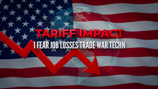 Us trade war tariff impact economic crisis concept with business recession commerce industry economic financial