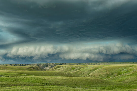 Storm front over valley