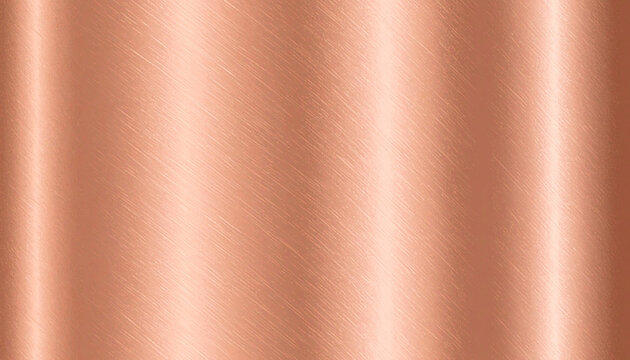 Brushed copper metal texture background with diagonal scratches and metallic highlights. Brushed rose gold copper metallic background with subtle diagonal hairline texture and soft vertical light.
