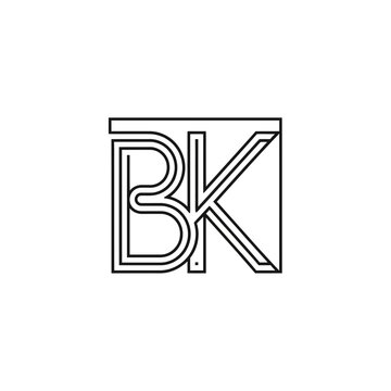 BK Initials Monogram Logo Design