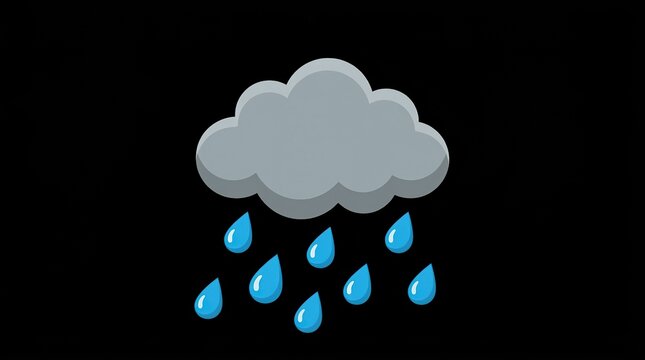 Rain cloud icon, weather symbol, rainy weather, vector illustration