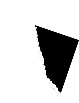 Black silhouette map of the canadian province of british columbia