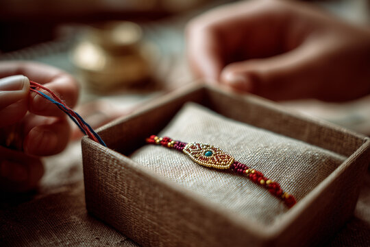 Beautiful Raksha Bandhan festival celebration featuring a loving brother and sister celebrating the sacred bond of siblings, with traditional rakhi, festive decorations, gifts, sweets, and a warm fami