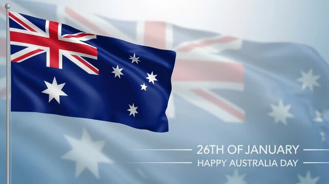 Australian flag waving for australia day
