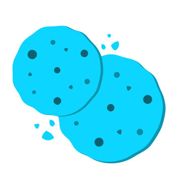 blue cute cookie icon flat design