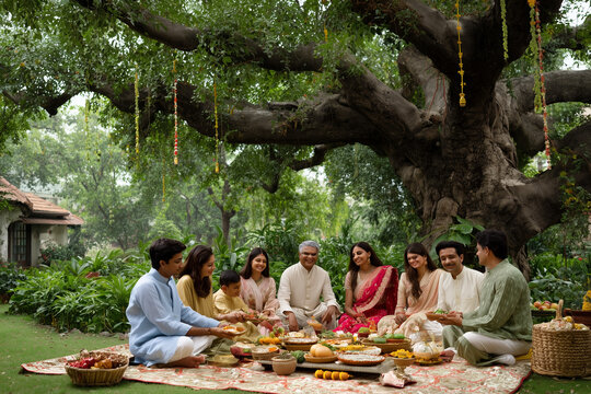 Beautiful Raksha Bandhan festival celebration featuring a loving brother and sister celebrating the sacred bond of siblings, with traditional rakhi, festive decorations, gifts, sweets, and a warm fami