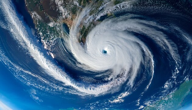 powerful hurricane approaching gulf coast satellite view storm surge meteorological patterns geography