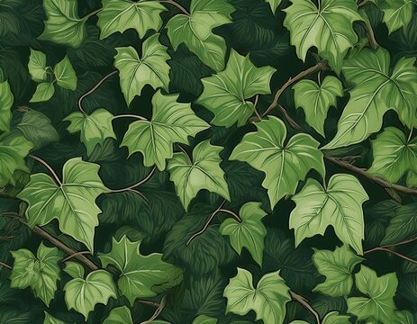 seamless ivy pattern created with ai generative technology