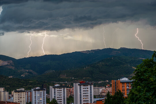 Storm lighthing  in Bilbao