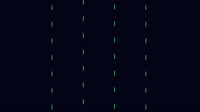 Minimalist green digital rain matrix effect on dark background, abstract binary code data stream animation 4k