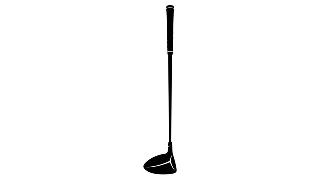 Driver golf club silhouette isolated black graphic design element for sport equipment icon.
