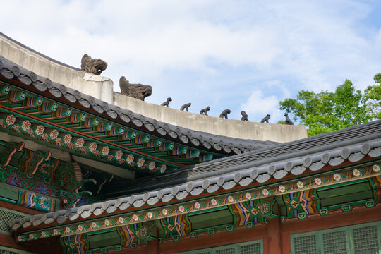 Seoul, South Korea, April 27, 2026: Close-Up of Changgyeonggung Historic Royal Palace Located in South Korea by the Joseon Dynasty Residential East Palace 창경궁
