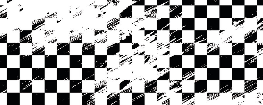 Black and white checkered pattern, Checkerboard seamless pattern vector eps 10