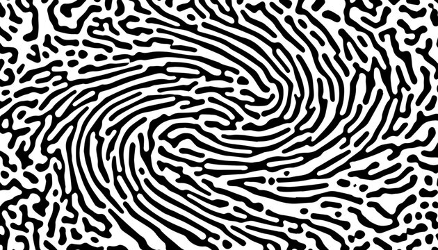 Black and white abstract amd organic structures pattern for fingerprint background and jersey design element. Vector Format Illustration. Easy to edit without losing quality. Vector Format. 