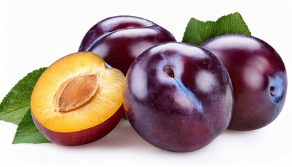 plums on white background png