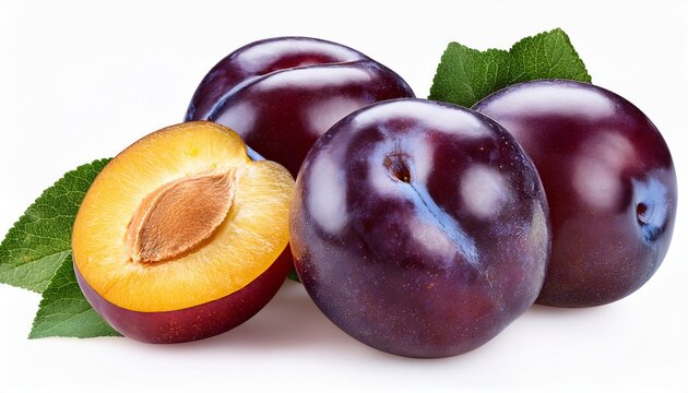 plums on white background png