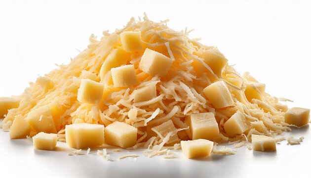 a pile of grated and chunks on white background png