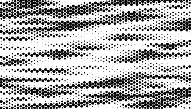 Smooth transition of halftone pattern with hexagon shape for sporty background and modern design element. Fully editable vector element. Vector Format Illustration. 
