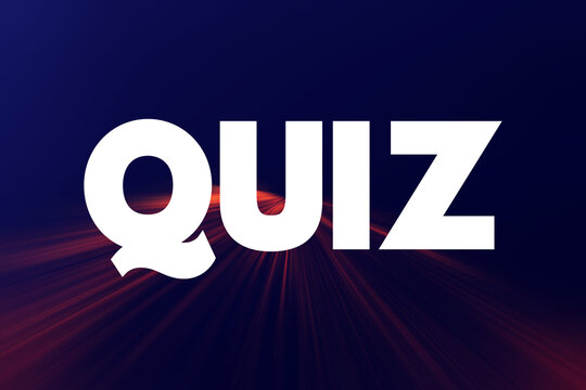 Quiz text on glowing background. Concept for online games, tests, learning tools, knowledge challenges, educational platforms, and interactive engagement activities
