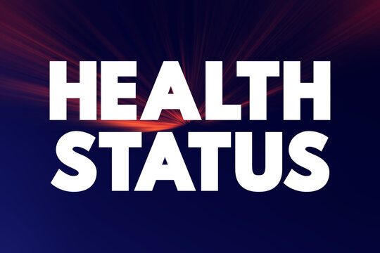 Health Status text with glowing abstract background. Concept design for wellness, medical updates, fitness reports, hospital communication, and healthcare progress