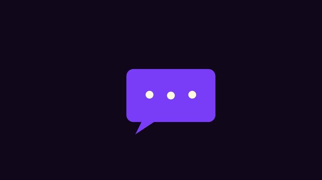 Animated chat bubble with typing dots for digital communication and messaging apps animation 4k