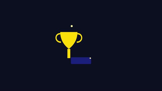 Animated golden trophy on dark background: success, achievement, and winner concept for business presentations and digital media animation 4k