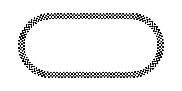 Black and White Checkered Rounded Rectangle Border Frame for Racing and Motorsport Design