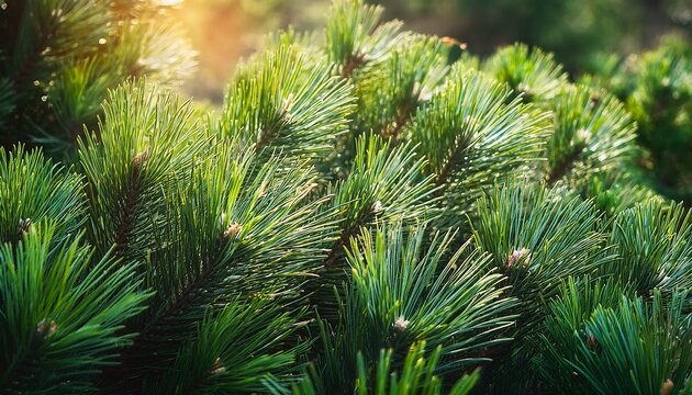 morning pine leaves with texture and background